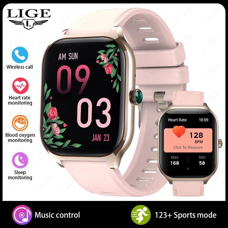 Smart Watch Men Women 2.01  inch Outdoor Sport Waterproof Bluetooth Call Sports Fitness Smart Watches Ladies Smartwatch New Bluetooth Call Watch розовый