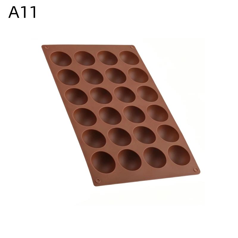 Silicone Half Sphere Baking Mold Reusable 6/15/24 Holes Non-Stick for Ice Cream Chocolate Holiday Baking DIY Gift Making