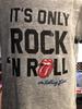 The Rolling Stones Szürke Vintage Hatású Kicsi Póló Csak Rock 'N' Roll Unisex Póló