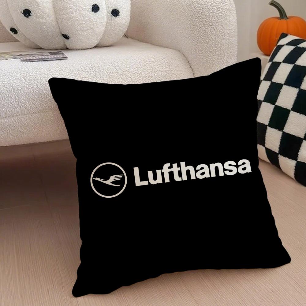 Classic German Airline Brand LLufthansa Cushion Cover Throw Pillow Cover Hidden Button Durable Polyester Chair Cushion
