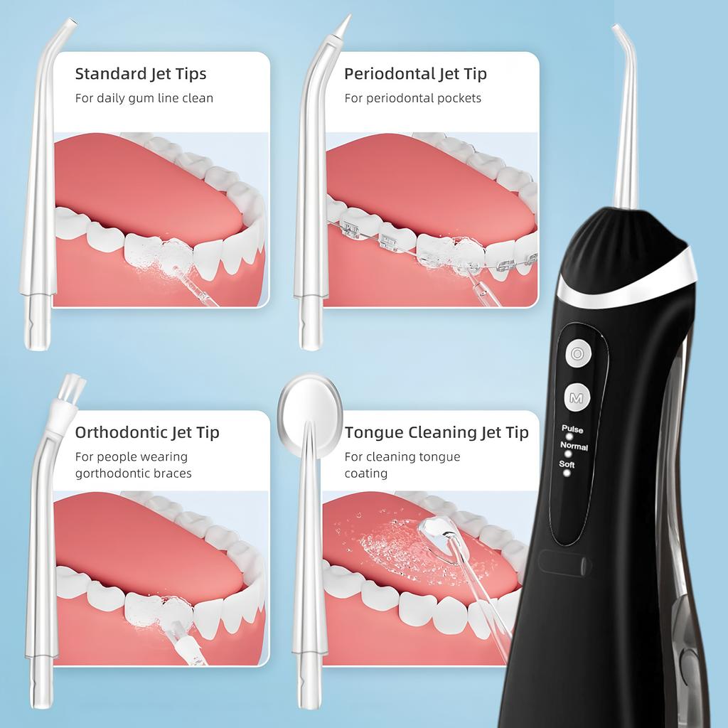 Electric Oral Irrigator Water Flosser - USB Rechargeable Portable Cordless | Dental Whitening Gums Care Jet Tooth Scaler New