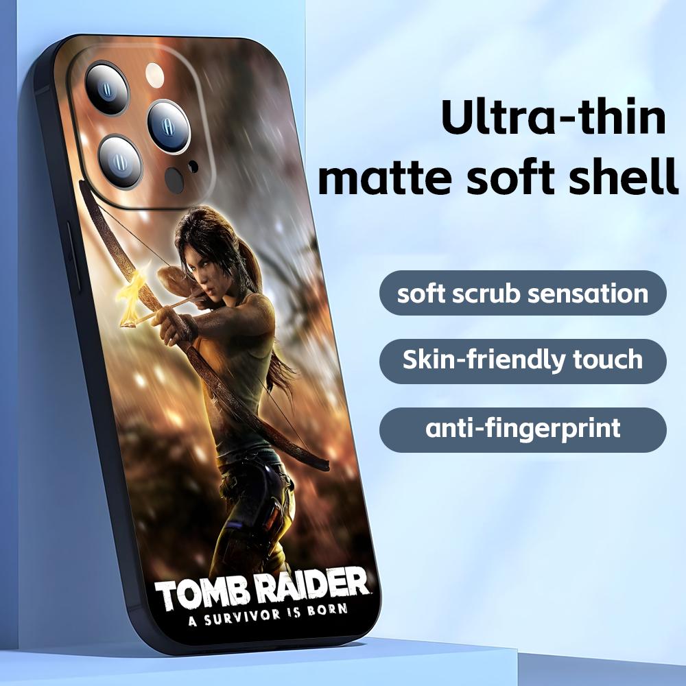 

hot game Tomb Raider Phone Case For iPhone17 16 16e 15 14 13 12 11 Plus Mini Pro Max Soft black Shockproof Cover iPhone 16 Plus