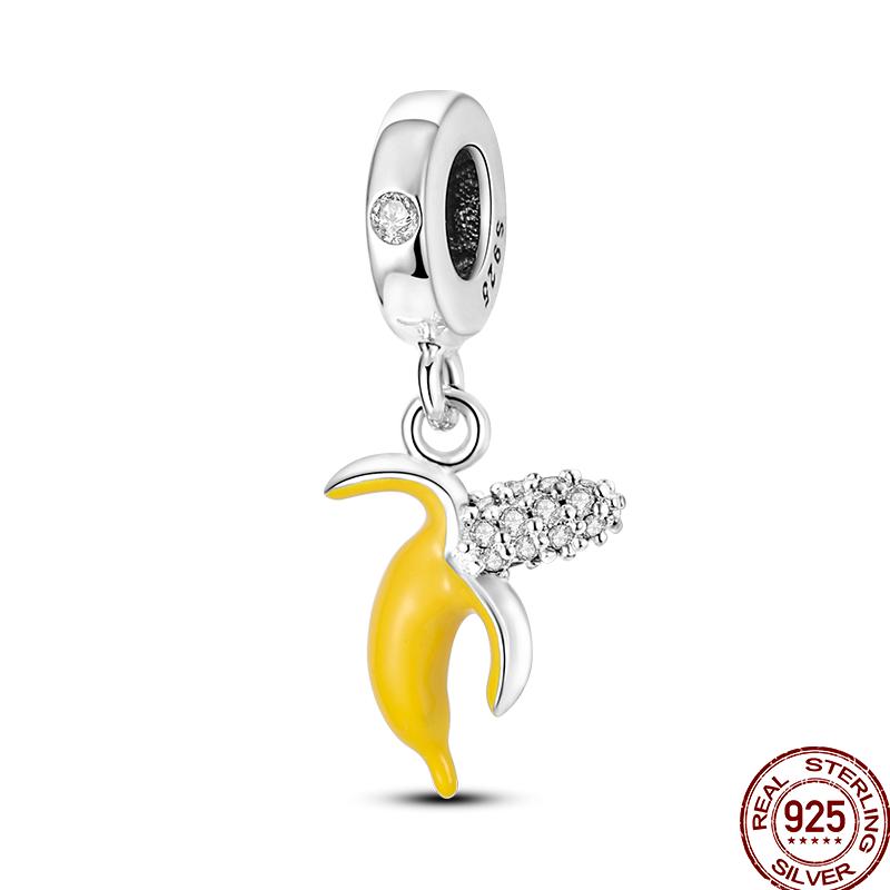 New Copper Avocado Pineapple Coffee Bean Tomato Charm Beads Suitable Fit 3Mm Original Bracelet Diy Jewelry