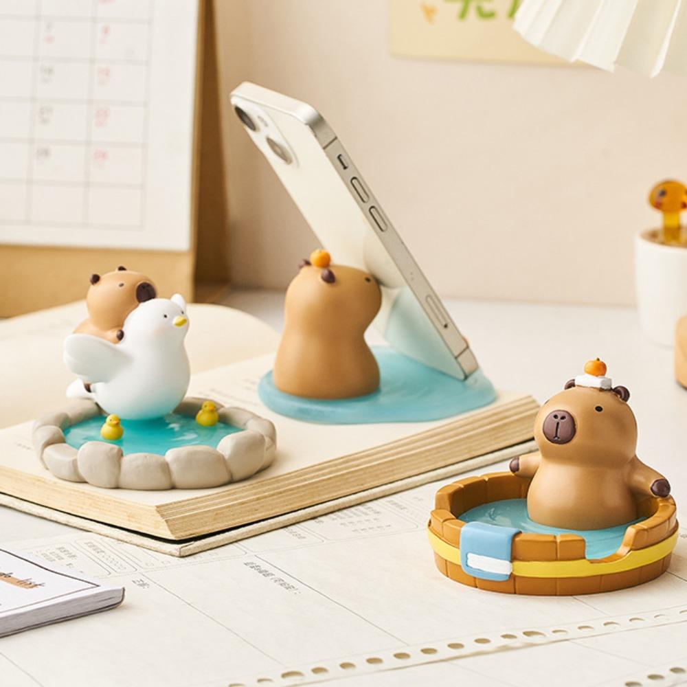 Animal Figurines Capybara Mobole Phone Stand Ornament Capybara Model Toy  Decorative Gifts