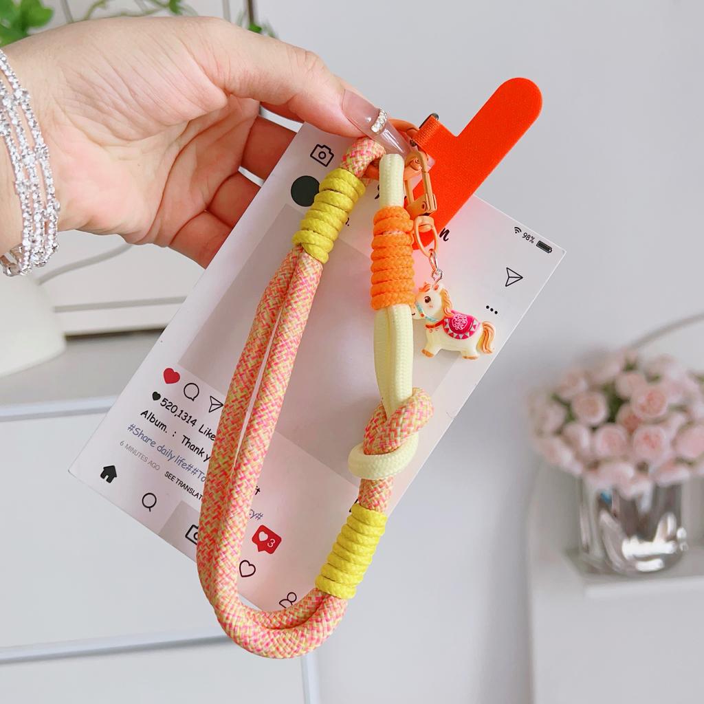 Fancy Cartoon Phone Lanyard, Wrist Short Rope, Fashionable And Versatile Chain, Phone Case, Anti-Loss Lanyard, Phone Charm