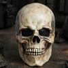 Prodyšná síťovaná maska na oči Strašidelná Halloweenská Celohlavová Lebka s pohyblivou čelistí, Děsivá Realistická Retro Opotřebovaná Kostra Latexová Přilba Oči pro