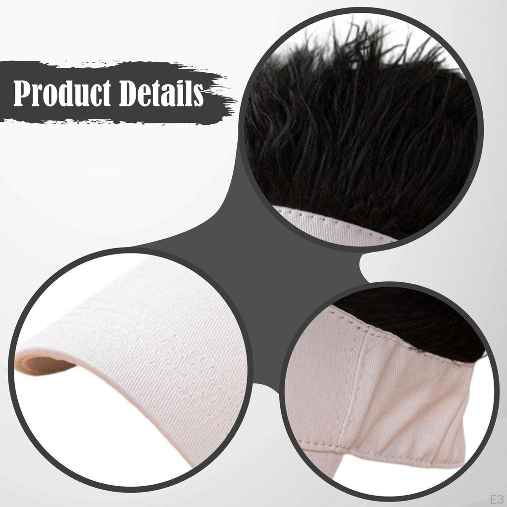 Baseball Cap Gift Visor Hat with Fake Hair for Sports Hiking Party Costume