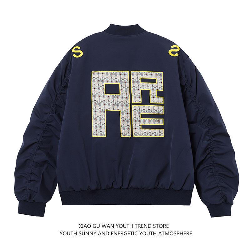 

Мужская вышитая бейсбольная куртка со стойкой - Весенне-осенний универсальный парный стиль L