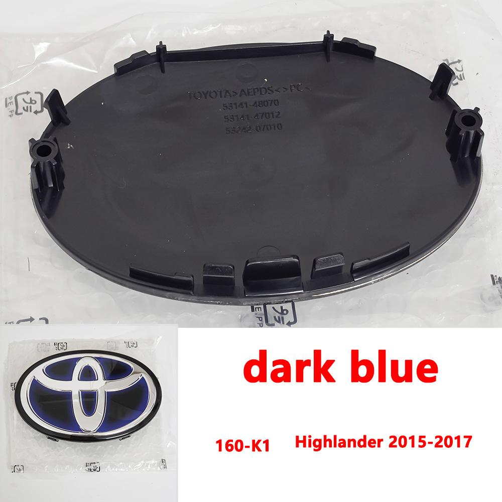 VJN4 For Toyota RAV4 Corolla Camry Land Cruiser Sienna C-HR AVALON Front Grille Hood Badge Replacement Dark Blue Hybrid Logo