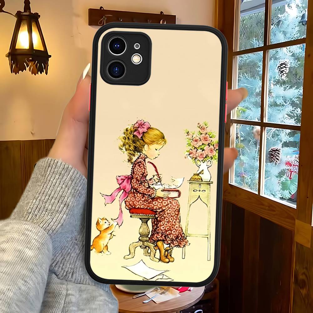

Sarah Kay Girls Cute Phone Case For IPhone 13 12 X XS MAX Pro Max 16 15 11 14 Pro Max Shockproof Matte Cover iphone 16 plus
