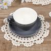 3 Pcs Handmade Crochet Lace Doilies, 9.44 Inch Round Dollies for Tables Vintage Elegant Crochet Lace Doily Exquisite Lacy Placemats for Kitchen