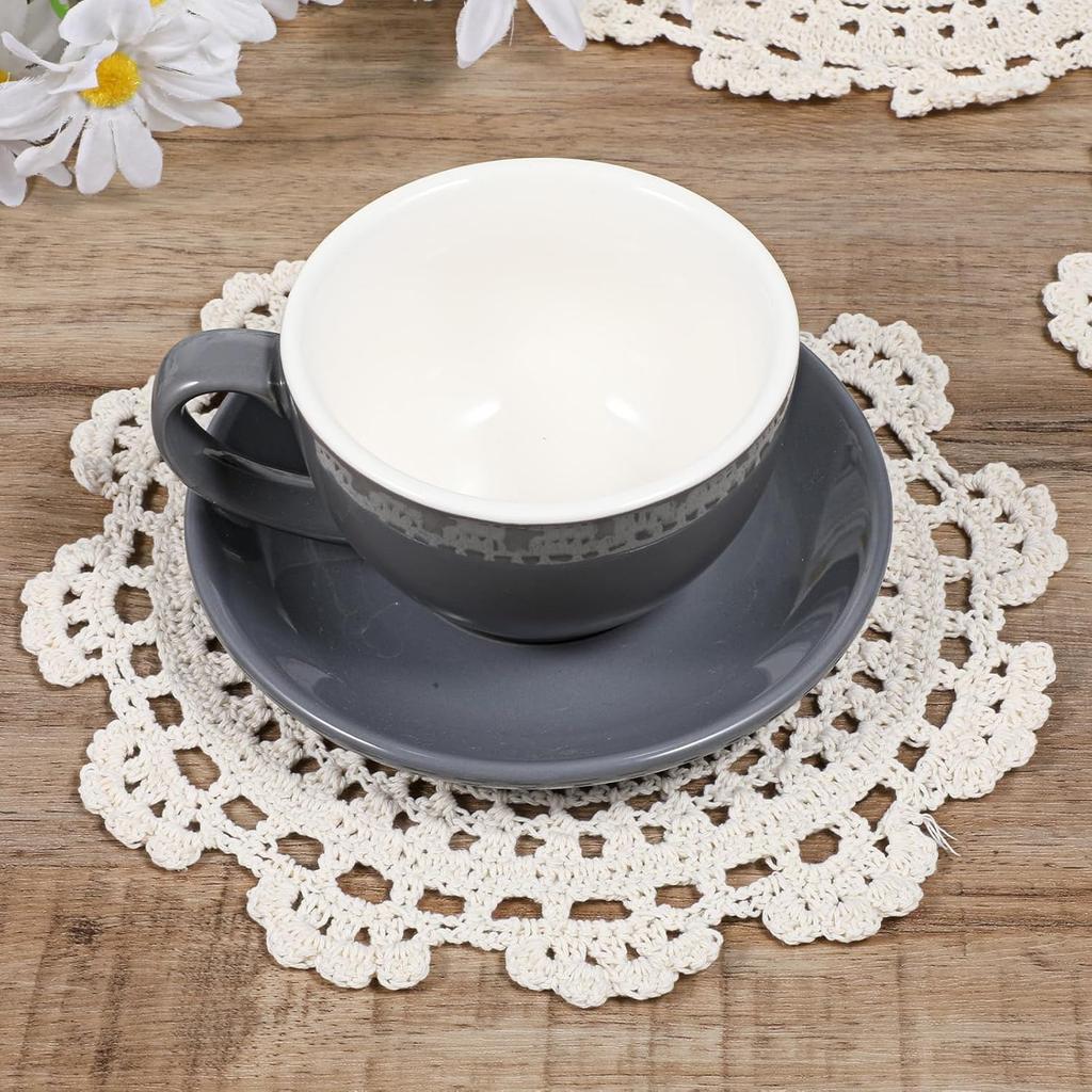 3 Pcs Handmade Crochet Lace Doilies, 9.44 Inch Round Dollies for Tables Vintage Elegant Crochet Lace Doily Exquisite Lacy Placemats for Kitchen