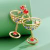 Heart Goblet Brooches For Women Unisex Metal Rhinestone Cheers Cup Party Casual Brooch Pins Gifts