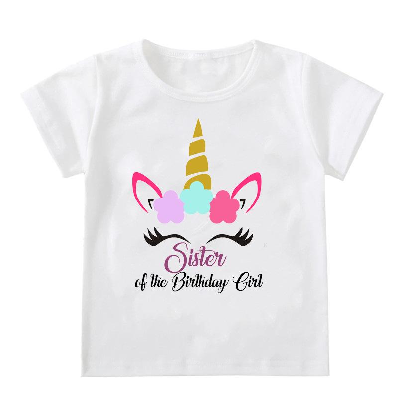 

Fashion Cute Family Unicorn Print Female T-Shirt Kawaii Summer Loose Short Sleeve White Ladies Tops Childrens Tees Women Blouses XXXL білий