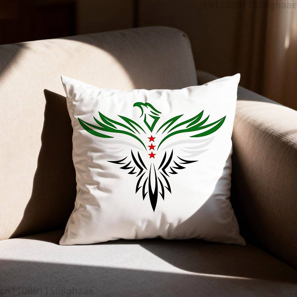 Eagle Syrian New 2026 Logo Flag  Pillow Case Sofa Living Room Bedroom Headboard Backrest Cushion Square Cushion Nap Time