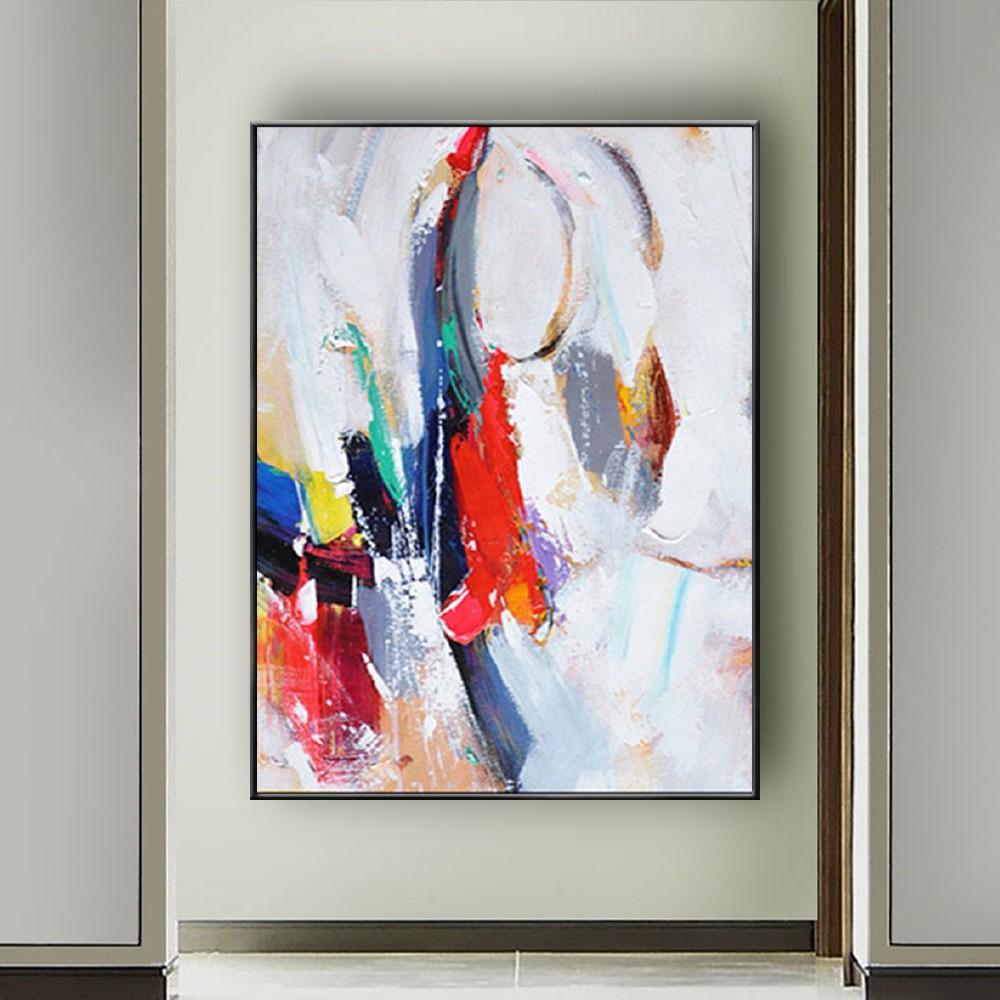 Large Handmade Textured Oil Painting On Canvas Modern Abstract POP Geometry Wall Art Picture For Living Room Bedroom Room Decor