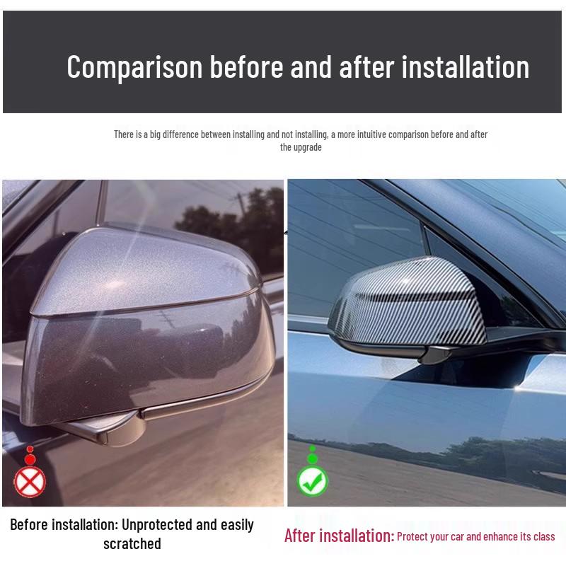 Carbon Fiber Rearview Mirror Cover for Tesla Model Y (25-Year Trade-In)