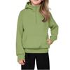 Children's Relaxed Fit Half-Zip Sweatshirt Fleece-Lined Girls' Solid Color Hooded Sweatshirt