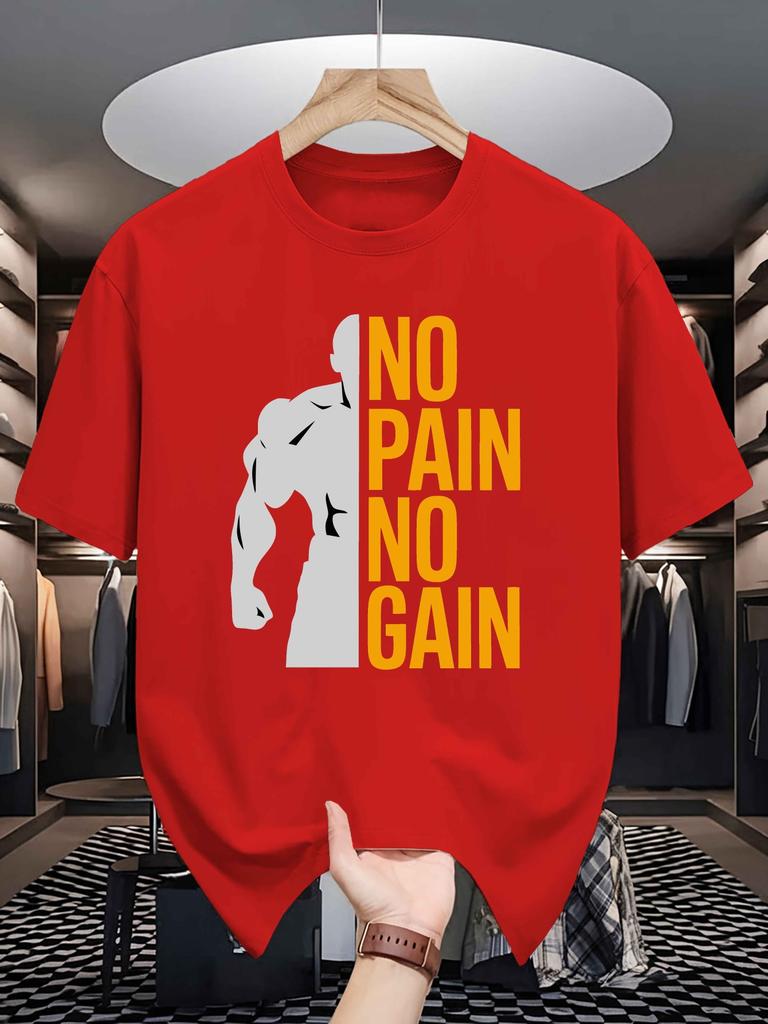 No Pain No Gain Gym Fitness Training TShirt 100 Cotton ONeck Short Sleeve Summer Casual Unisexs Tshirt Streetwear