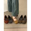 Retro evening breeze, flat suede round-toed Mary Jane shoes, versatile and not tiring feet, shallow lipstick ballet single shoe girl