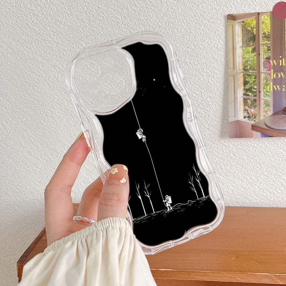 Ae97 Space Moon Astronaut Black Art Protective Phone Cases for Xiaomi PocoX5 F6 Redmi Note 13 12 11 Pro 13C 12C A3 Huawei Honor 90 Wave TPU Back Cover