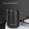 Doppelwandige Edelstahl Vakuumisolierte Kaffeebecher Tasse mit Henkel für Zuhause Büro Schwarz 350ML