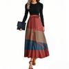 Women's Fashion Casual Belted Long Sleeve Round Neck Floral Printed Elegant Temperament Dresses