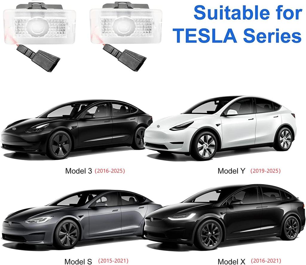 SiegenPro Car Door Light Logo Projector Compatible with Tesla Model 3 Y S X