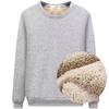 Men's Black Velvet Fleece Sweatshirt: Warm, Loose-Fit Round Neck Top for Autumn/Winter