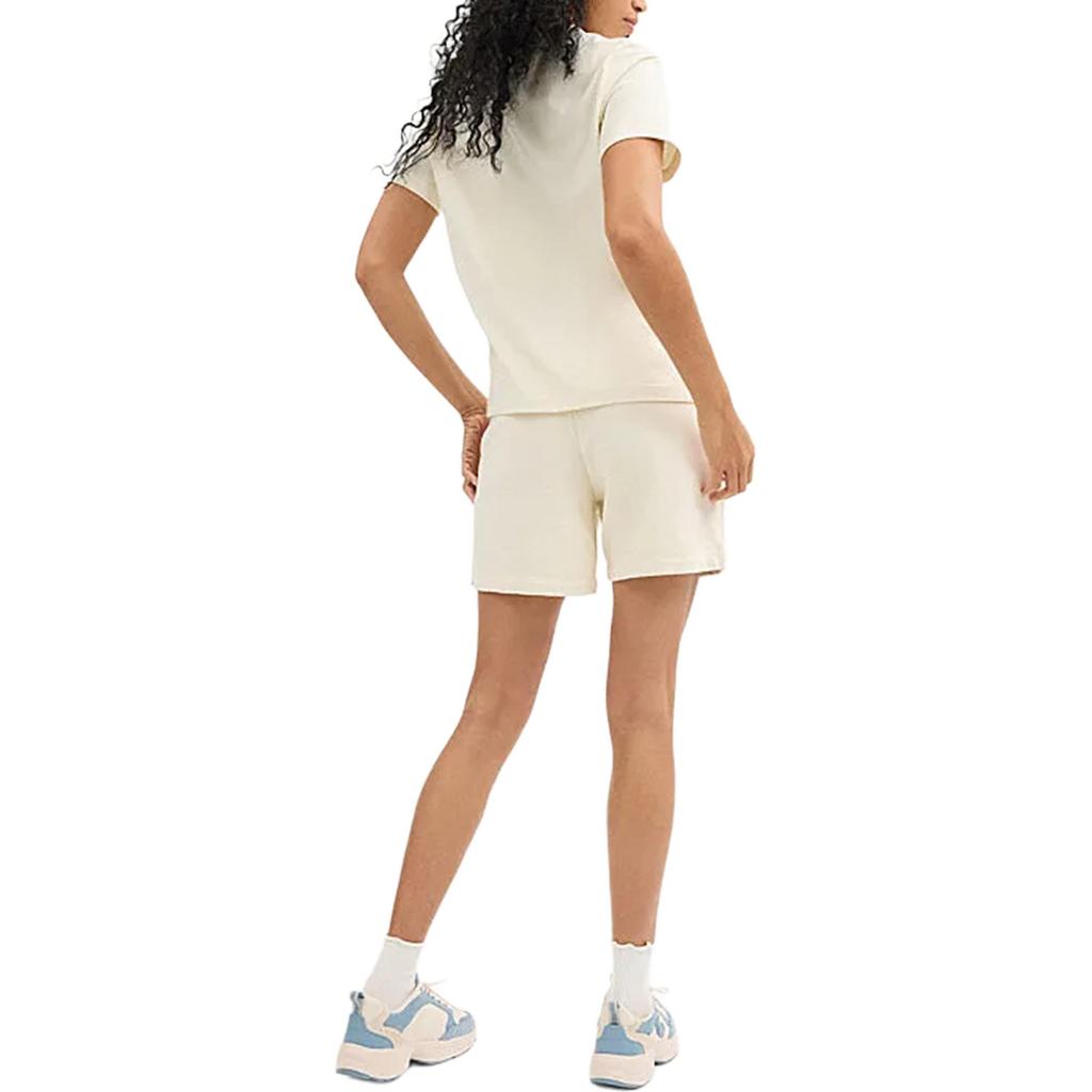 Coach Logo Letter Print Round Neck Short Sleeve T-Shirt Women Tops Cream CX172-CRM