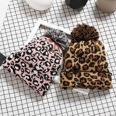Women's Leopard Wool Knit Hat - Korean Winter Fashion 2018 Design