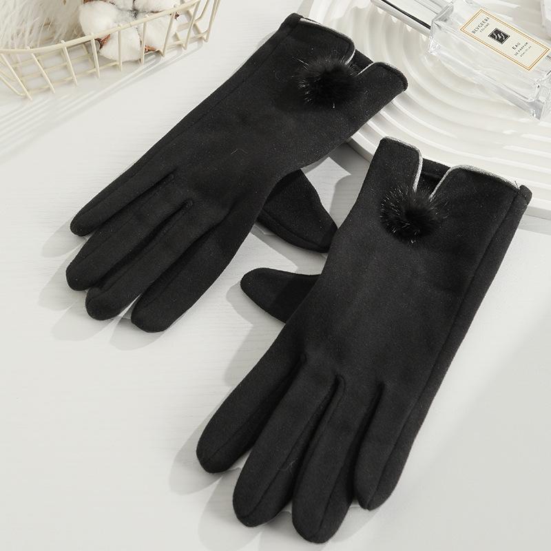 Warm Gloves Three-Line Cycling Rabbit Velvet Men'S And Women'S Fashion Cold-Proof Touch Screen Velvet Outdoor Autumn And Winter Gloves