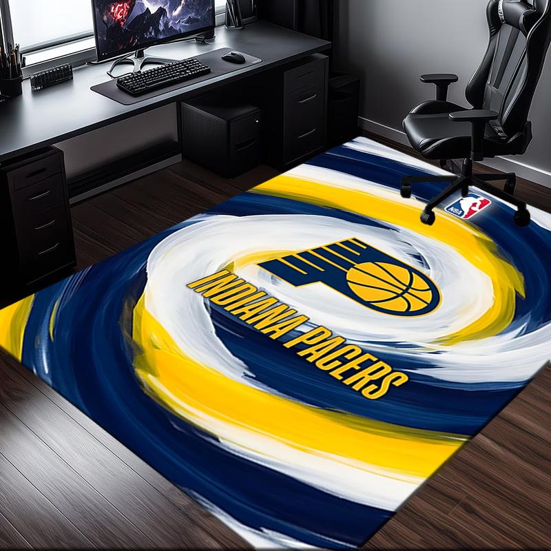 Pacers Basketball Team Rug Office Carpet Non-Slip Mat, Chair Rug Floor Covering for Gaming, Bedroom, Living Room , Home Decor Christmas Gift