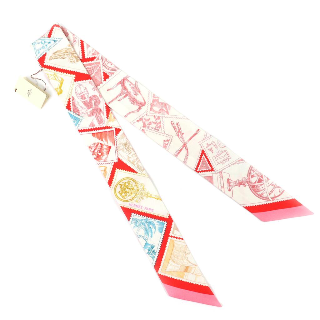 Pristine HERMES scarf Twilly Faubourg's stamp enthusiast silk Women H064205S Used