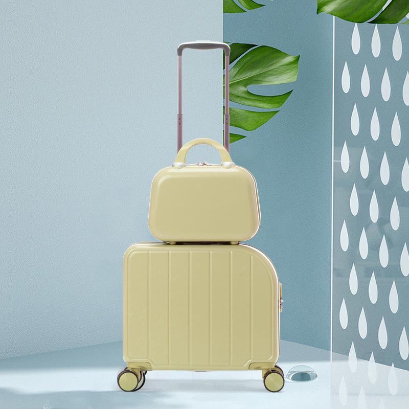 Unisex 18" Lightweight Japanese Trolley Suitcase - Compact Travel Bag for Students