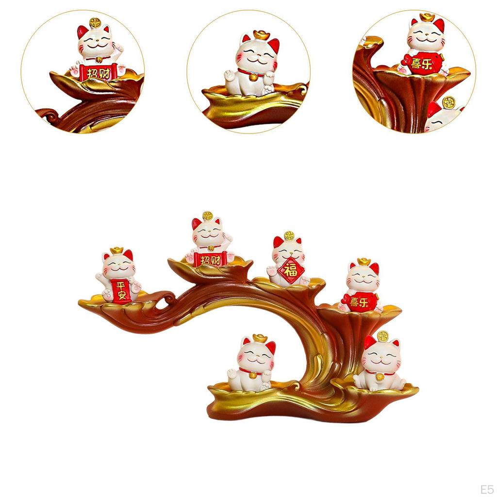 Posągi, Rzeźby Kotów z Żywicy, Szczęśliwe Ozdoby i Dekoracje Feng Shui Polecane do Sklepu