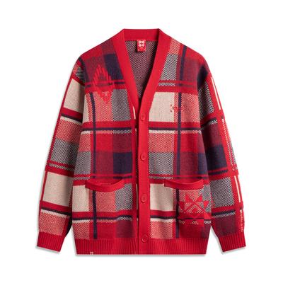 Li Ning Daily Prosperity Series CNY Zodiac Jaar Eenvoudig Comfortabel Veelzijdig Casual Losse Dopamine Lange Mouw Gebreide Trui Heren tops AMBV029-2