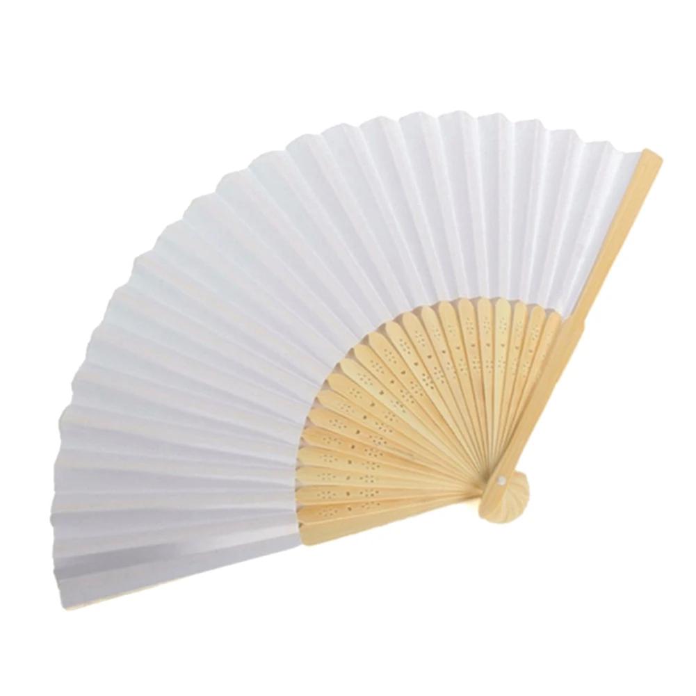 1-50pcs DIY Paper Bamboo Folding Fan Adults Children's Calligraphy Painting Practice Blank White Purple Folding Fan Wedding Gift