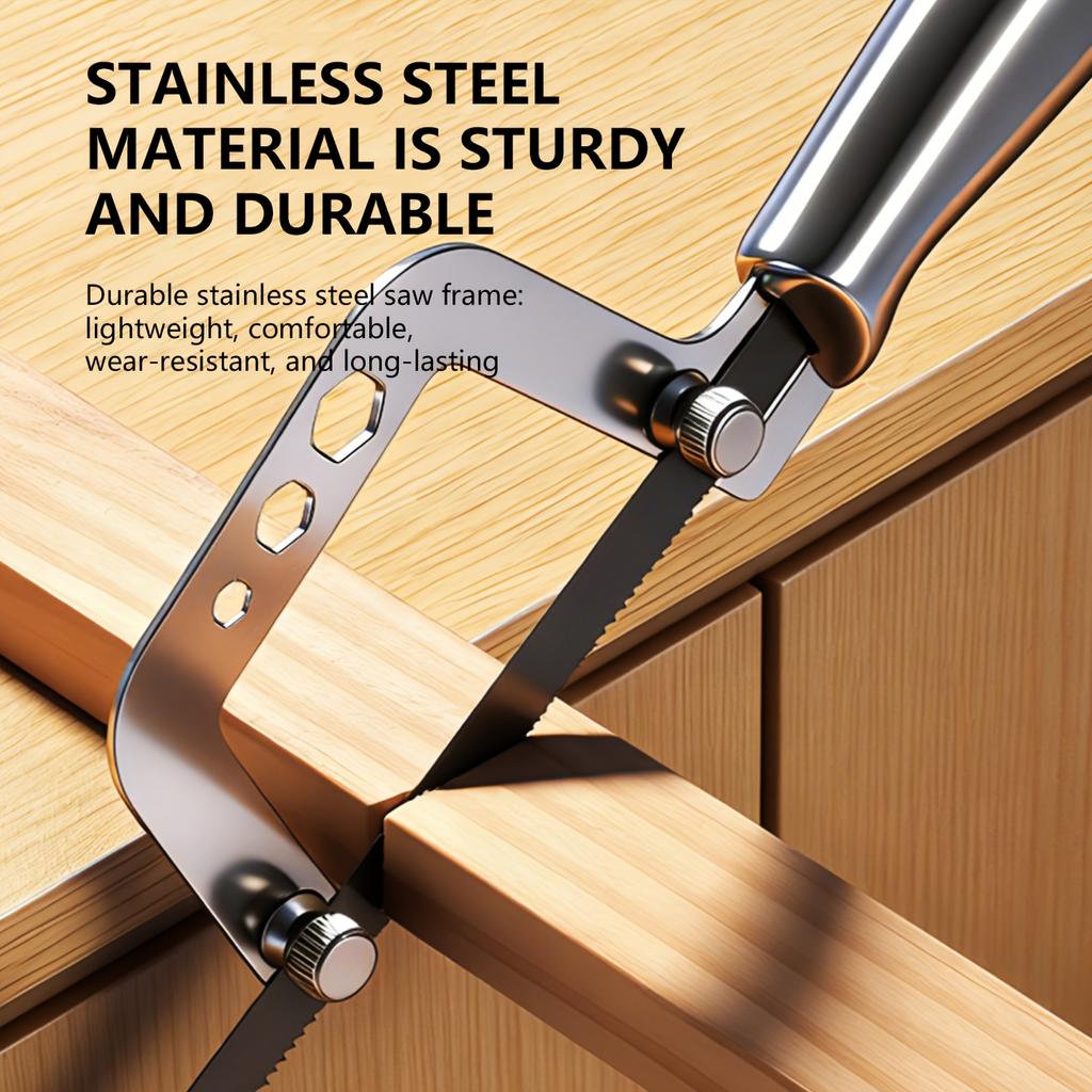Mini Hacksaw Stainless Steel Frame Handmade Small Hacksaw Household DIY Handheld Saw for Wood / Plastic / Metal Cutting