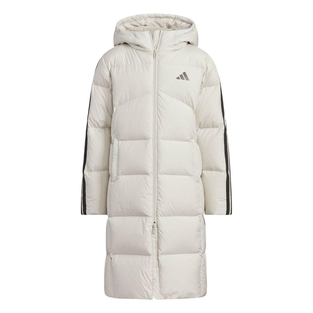 Adidas Хлопковая пуховая куртка, полосатая, с капюшоном, на молнии, толстые рукава, детская куртка KB5094 128