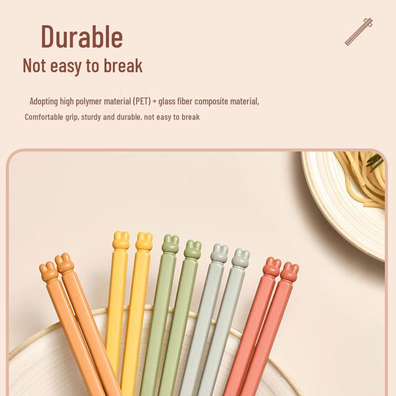 

Kangbache Lucky Rabbit Cartoon Alloy Chopsticks Set