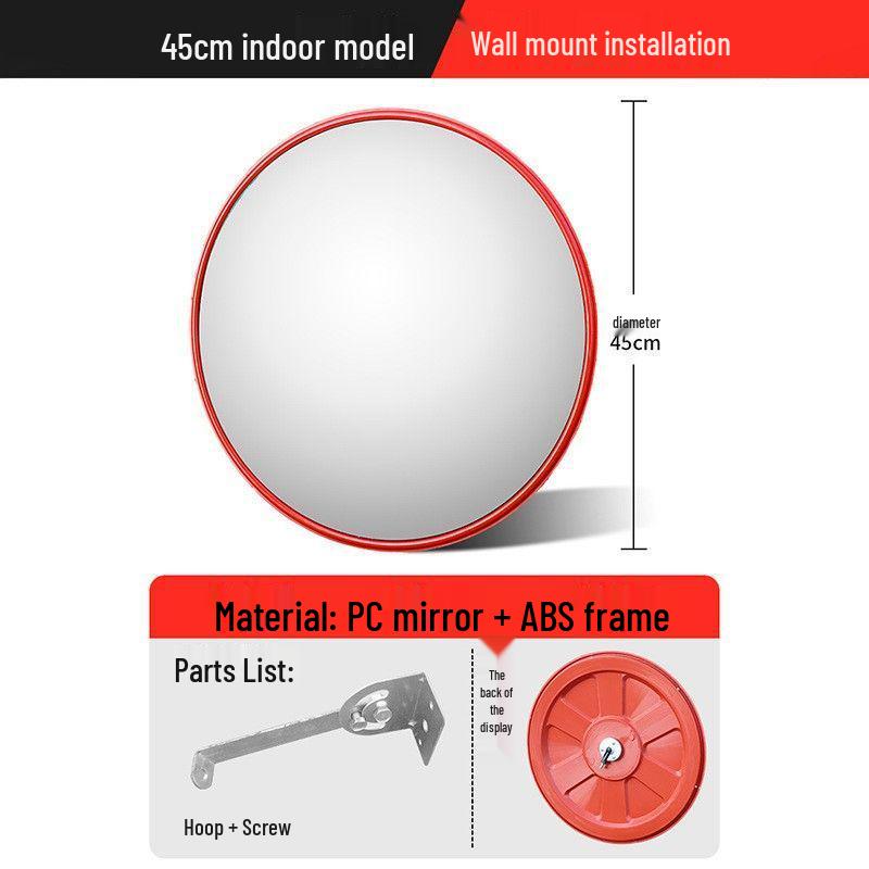 Wide-Angle Outdoor/Indoor Traffic Convex Mirror for Safety and Anti-Theft