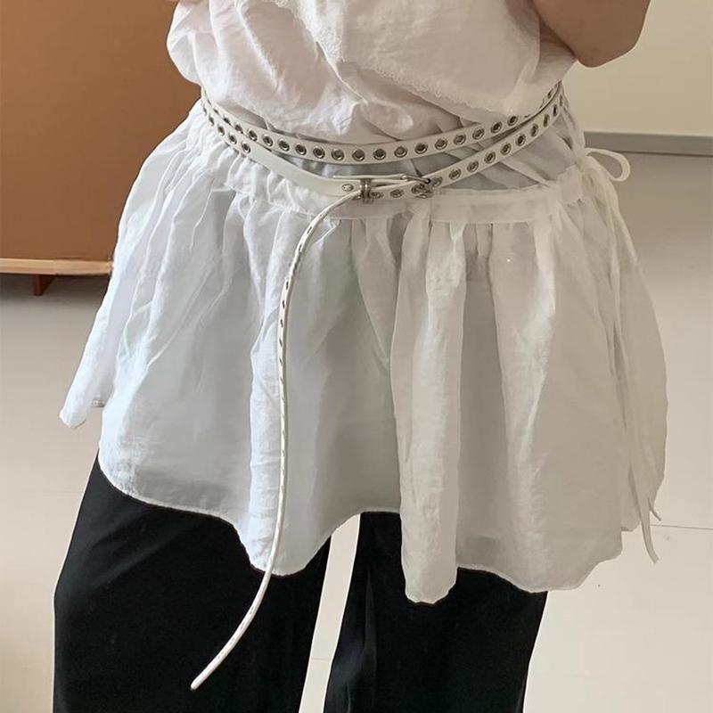 Ins Style Mode Doppelgürtel PU-Ledergürtel Vielseitiges Persönlichkeits-Spice-Girl-Accessoire-Gürtel