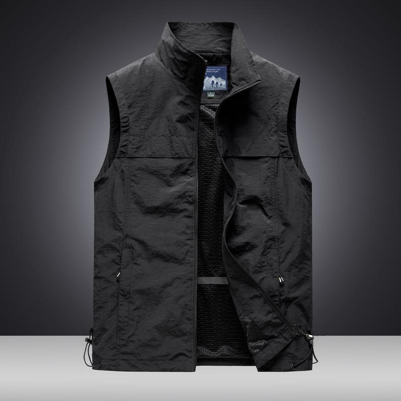 Men's Four Seasons Middle-aged Outdoor Leisure Loose Large Size Vest European and American Sports Multi-bag Vest