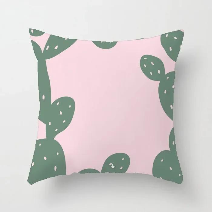 Office Chair Cushion Cover Creative Cartoon Cactus Print Pillow Cover Fashionable Luxury Home Decoration