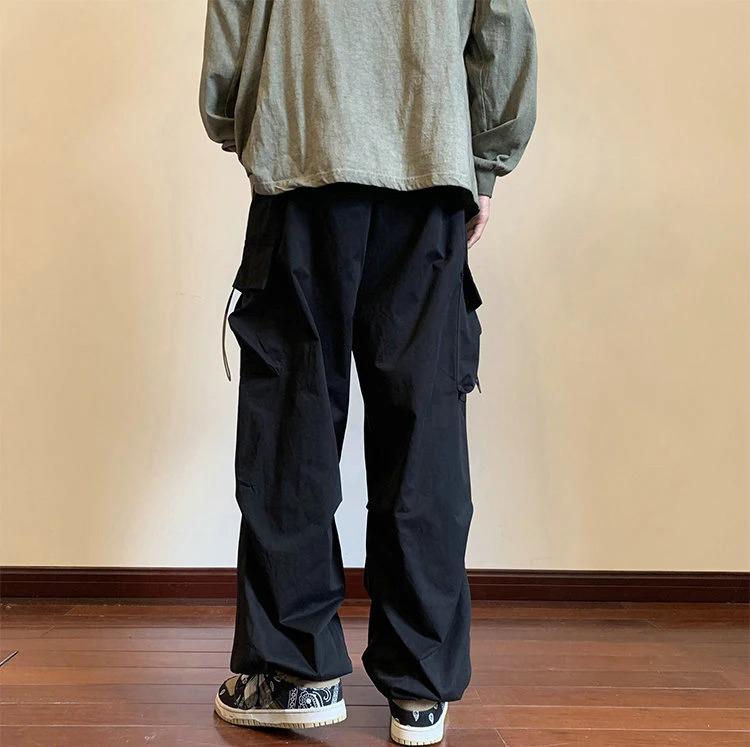 Streetwear Spring Summer Cargo Pants Men Harajuku Casual Men's Pants Elastic Waist Wide Leg Joggers