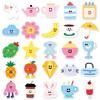 50 Dopamine Simple Cartoon Doodle Stickers - Cute Childlike DIY for Storage Box & Phone Case