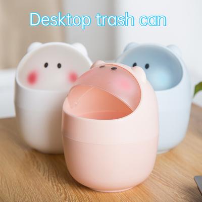 Mini Plastic Flip Top Desk Trash Can Office Home Simple Waste Bin Storage Container for Tissues