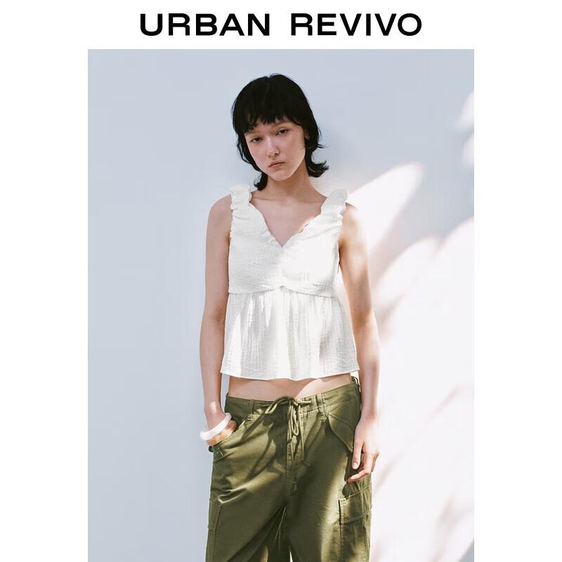 UR Women s Summer Pleated V-Neck Sleeveless Blouse XL