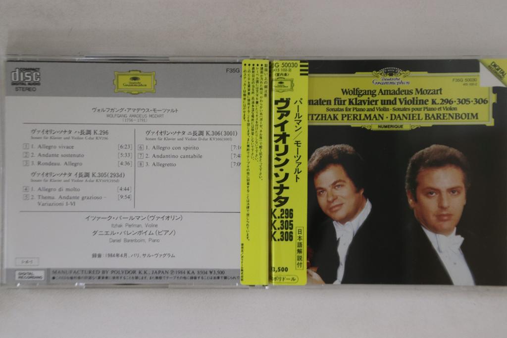 CD ITZHAK PERLMAN - Mozart Sonate Fur Klavier Und Violi F32G50030 DEUTSCHE GRAMMO Japan Obi Classical Used